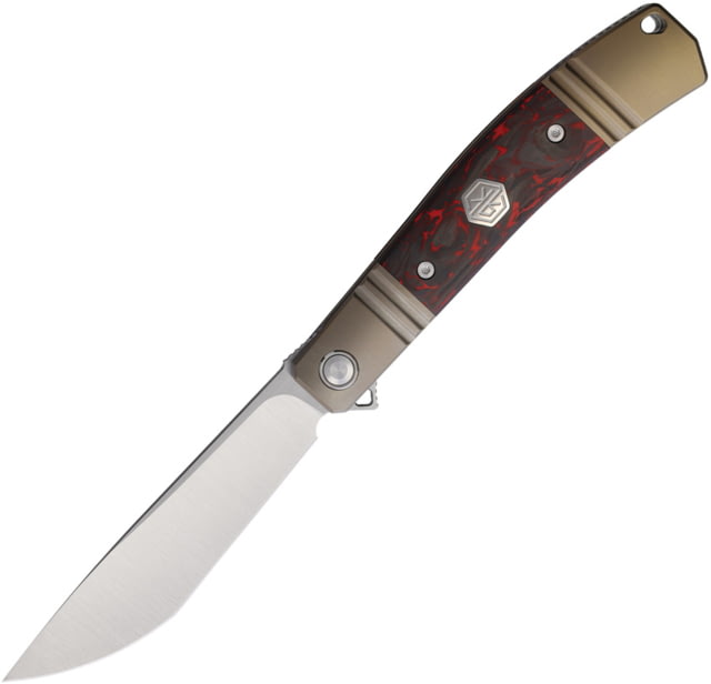 Rike Knife Framelock Bronze Red CF RKKD02BRCF - Rike Knife