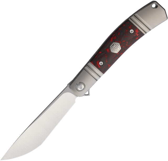 Rike Knife Framelock Gray Red CF RKKD02PRCF - Rike Knife