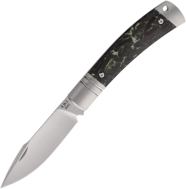 Rike Knife Slip Joint Black Green CF - Rike Knife