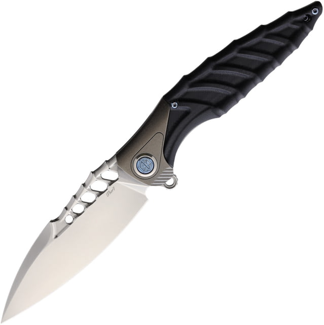 Rike Knife Thor 7 Framelock Black Folding Knife 3.5" satin finish 154CM stainless blade Black G10 handle - Rike Knife