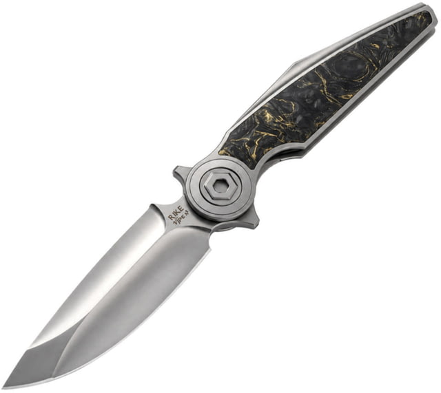 Rike Knife Viper 3 V2 Framelock Gold CF RK0211 - Rike Knife