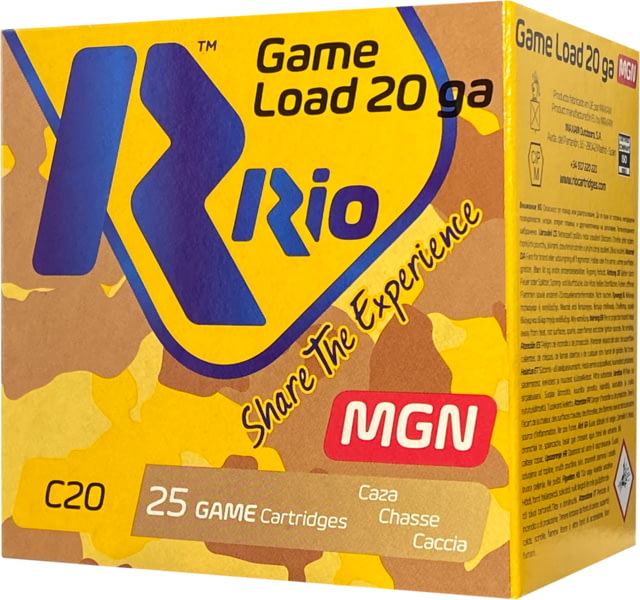 RIO Ammunition Magnum Heavy Field 20 Gauge 1-1/4 oz 3" Shotgun Ammo #8 25 Round - Rio Ammo