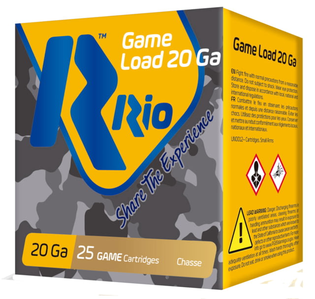  Ammunition Game Load 20 Gauge 2.75 1 Oz 8 Shot 25 Bx/ 10 Cs Ammo