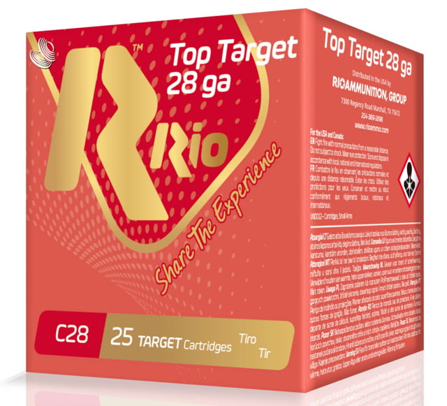  Ammunition Top Target 28 Gauge 3/4 Oz 2 3/4in Centerfire Shotgun 25 Rounds RC289 Ammo