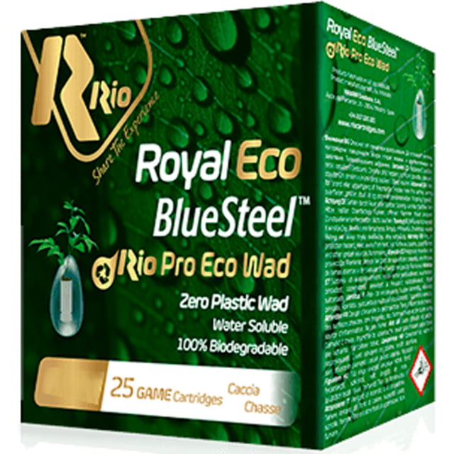 RIO Ammunition Royal 24 ECO BlueSteel 20 Gauge 2 3/4 In 7/8 Oz 7 Shot Shotgun Ammo 25 Rounds Ammunition Royal 24 ECO BlueSteel 20 Gauge 2 3/4 In 7/8 Oz 7 Shot Shotgun 25 Rounds Ammo