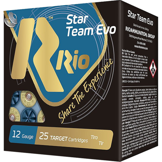 RIO Ammunition Star Team 32 Low Recoil Target 12 Gauge 2 3/4 In 1 1/8 Oz 9 Shot Shotgun Ammo 25 Rounds Ammunition Star Team 32 Low Recoil Target 12 Gauge 2 3/4 In 1 1/8 Oz 9 Shot Shotgun 25 Rounds Ammo