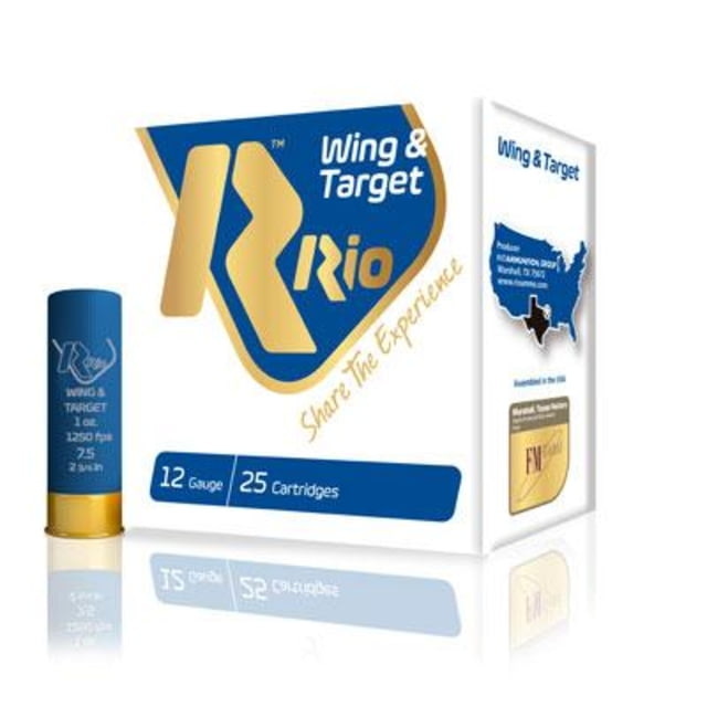  Ammunition Wing & Target 12 Gauge 1 Oz 2 3/4 In Centerfire Shotgun 25 Rounds Ammo