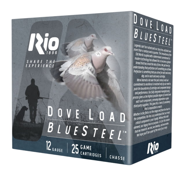 Rio Outdoors Corp Rio Bluesteel Dove Load Shotshells 12ga 2-3/4 1oz 1350fps #7 25/ct Outdoors Corp Rio Bluesteel Dove Load Shotshells 12ga 2-3/4 1oz 1350fps #7 25/ct Ammo