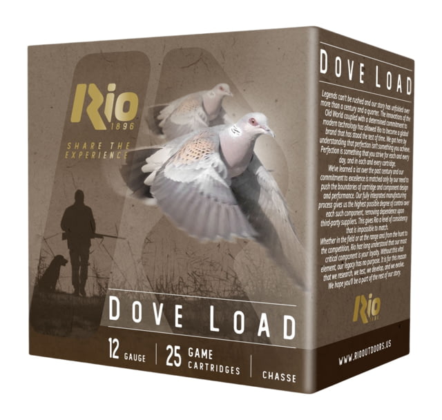 Rio Outdoors Corp Rio Dove Load Shotshells 12ga 2-3/4 1oz 1250 Fps #7.5 25/ct Outdoors Corp Rio Dove Load Shotshells 12ga 2-3/4 1oz 1250 Fps #7.5 25/ct Ammo