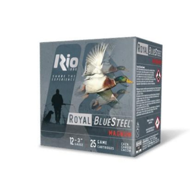Rio Outdoors Corp Rio Royal BlueSteel Magnum High Velocity Shotshells 12ga 3" 1-1/5oz 1450fps #2 25/ct