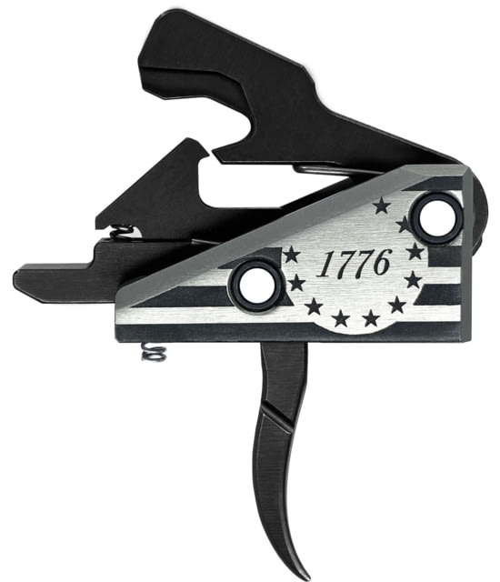 Rise Armament 1776 AR Trigger, Curved, Silver/Black, RA-1776-BR