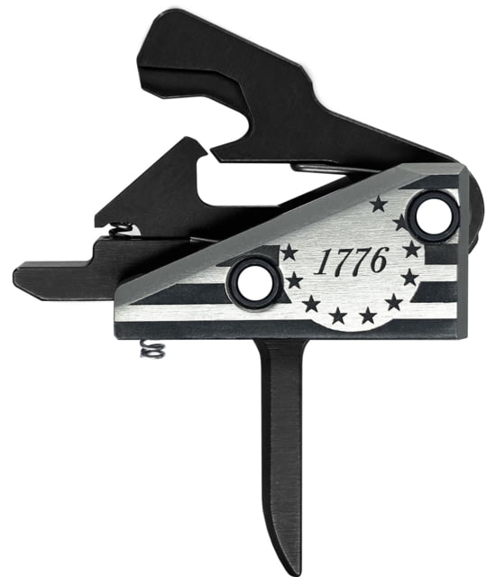 Rise Armament 1776 AR Trigger, Flat, Silver/Black, RA-1776F-BR