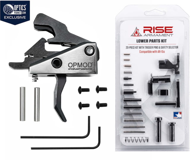 Rise Armament OPMOD Hex-C RA-240 AR-15 Enhanced Rifle Trigger and Lower Parts Kit, Black, RA-240-HEXC-BLK-12003