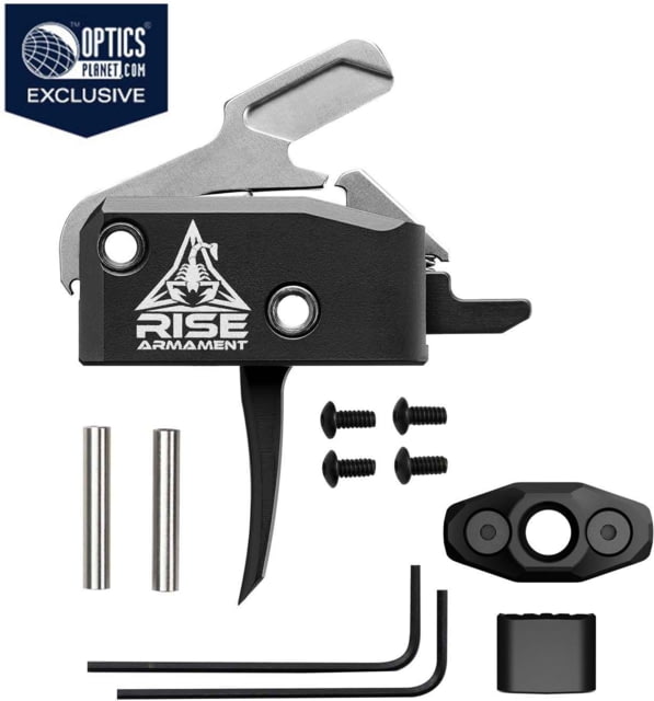 OpticsPlanet Exclusive Rise Armament RA-434 High-Performance Trigger w/Anti-Walk Pins, Single Stage System, 3.4oz Pull Weight, Black, RA-434-601-010-BLK