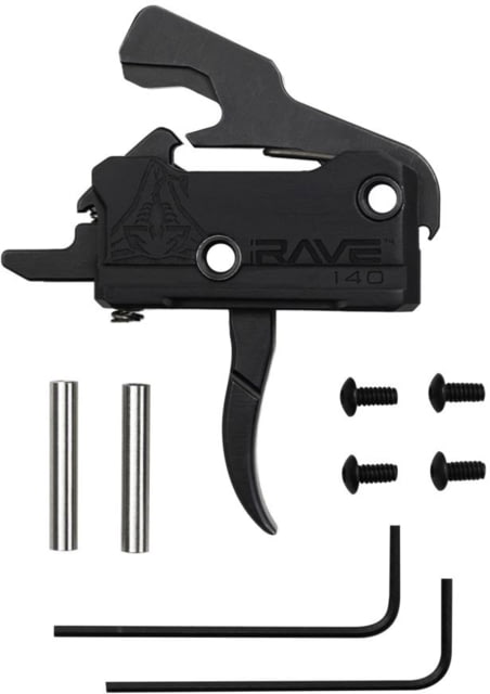 Rise Armament Rave 140 Curved 3.5lb Drop-In Trigger w/ Anti Walk Pins, Black, RA-R140-AWP