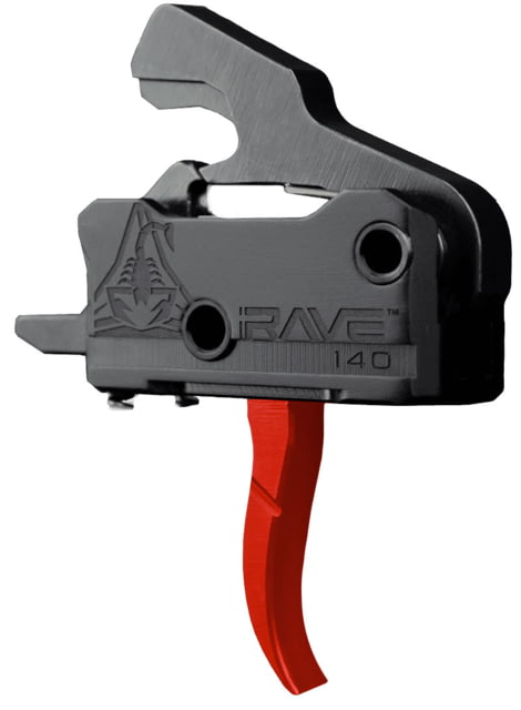 Rise Armament Rave 140 Drop-In Trigger w/ Anti Walk Pins, Curved, 3.5lb Pull Weight, Black/Red, T017-RED