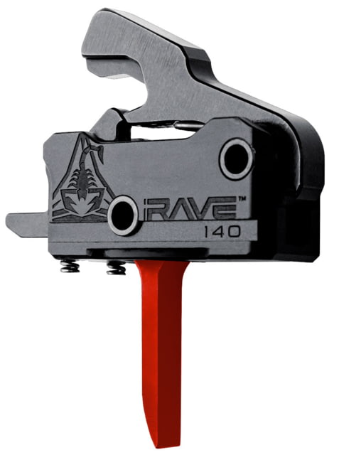 Rise Armament Rave 140 Drop-In Trigger w/ Anti Walk Pins, Flat, 3.5lb Pull Weight, Black/Red, T017F-RED