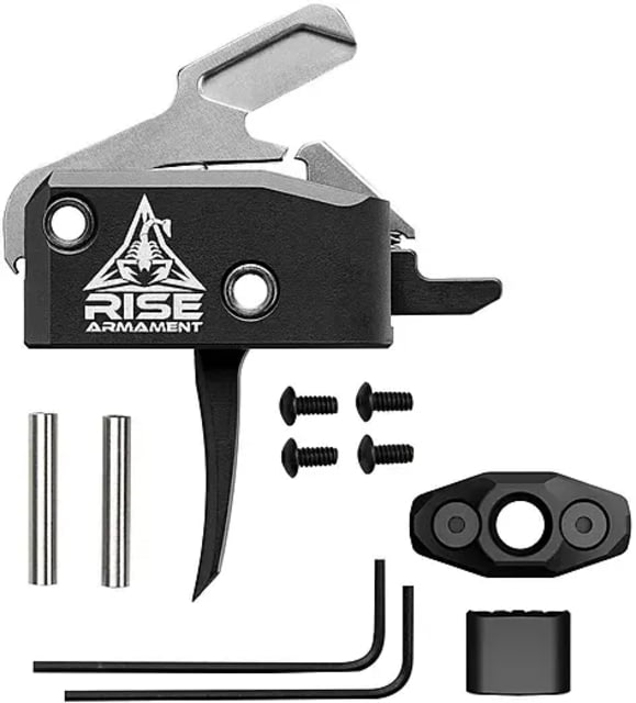 RISE Armament RA-434 High-Performance Trigger w/Anti-Walk Pins Single Stage System 3.4oz Pull Weight Black - RISE Armament