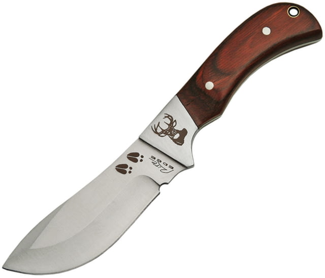 Rite Edge Deer Skinner Fixed Blade Knife Deer Skinner 8in Overall 3.75in Satin SS Skinner Blade Brown Wood Handle Whitetail Deer Blade And Guard - Rite Edge