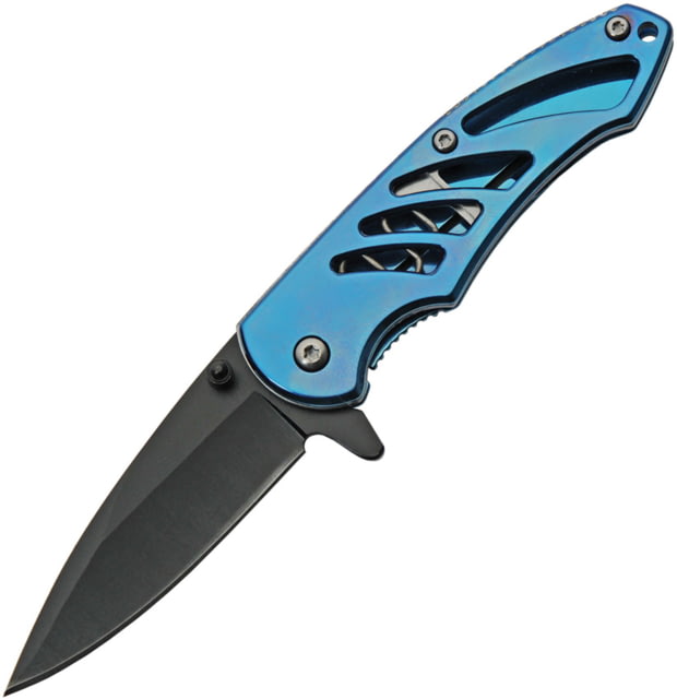Rite Edge Framelock 2.50 in Folding Knife Blue TiNi finish stainless