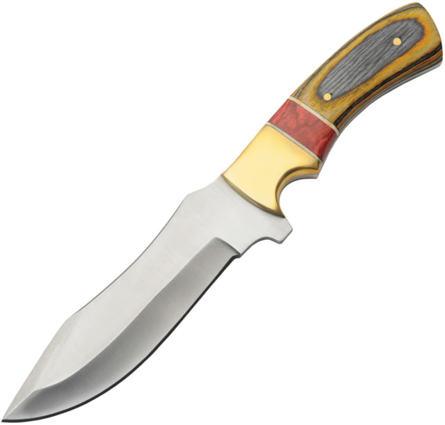 Rite Edge Hunter Amber Wood 5.00 in Fixed Blade Knife Amber pakkawood