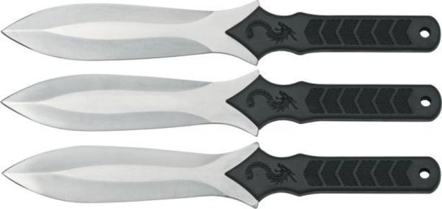 Rite Edge Rite Target Throwing Fixed knife 420 stainless double edge blade Textured black composition handle CN - Rite Edge
