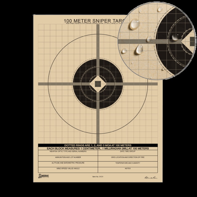 Rite in the Rain 100 Meter Mil Sniper Target - 100 Pack - Rite In The Rain