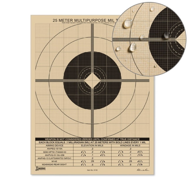 Rite in the Rain 25 Meter Mil Target - Rite In The Rain
