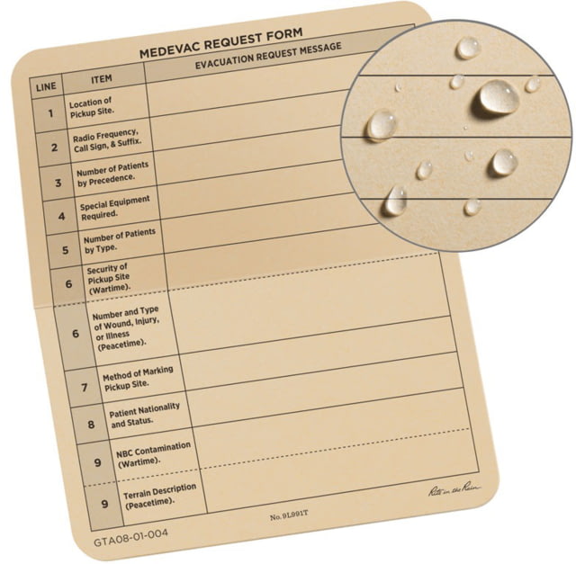 Rite in the Rain 9 line Combat Card 6x5