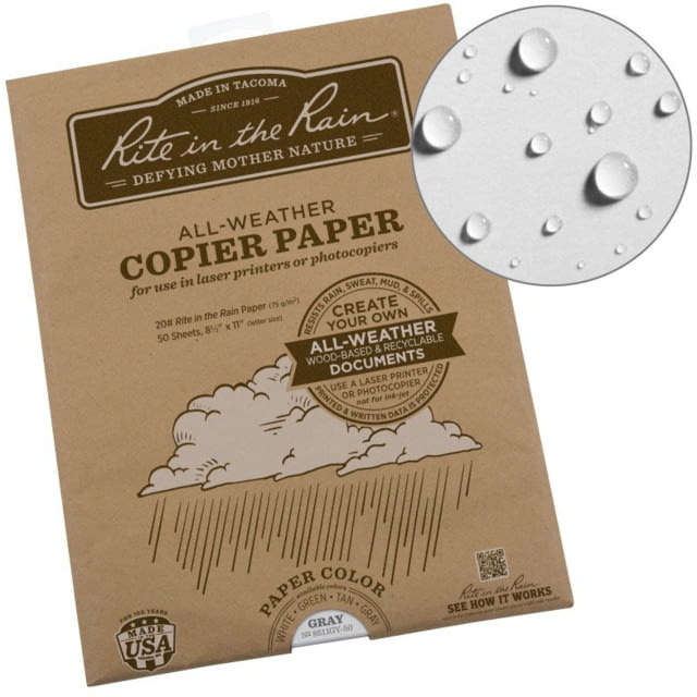 Rite in the Rain Copier Paper 50 Sheets Grey