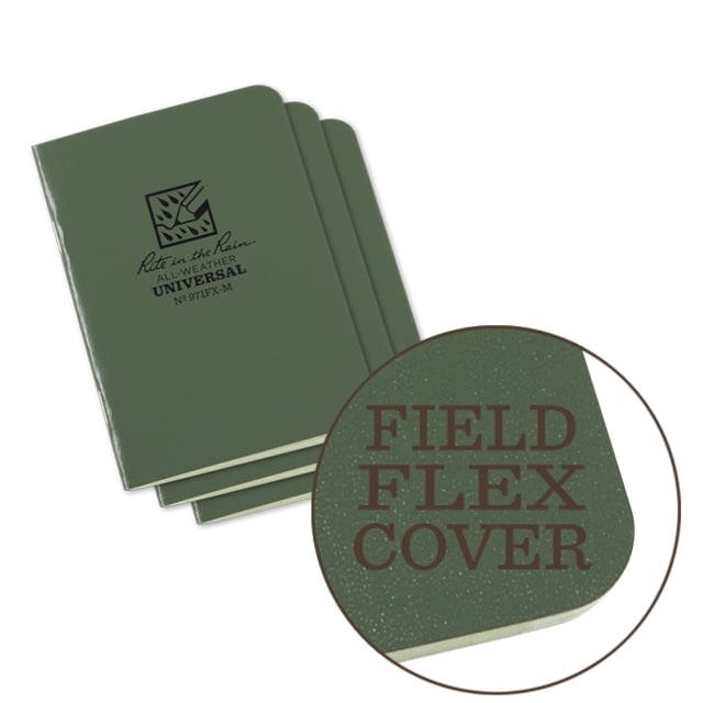 Rite in the Rain Stapled Mini Notebook - Universal - Green - 3 Pack Green 3 1/4 x 4 5/8