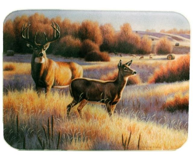 River's Edge 12 in. x 16 in. Tempered Glass Cutting Board Deer 184051 - River's Edge