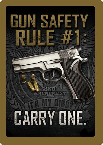 River's Edge Sign 12''x17'' ''gun Safety''