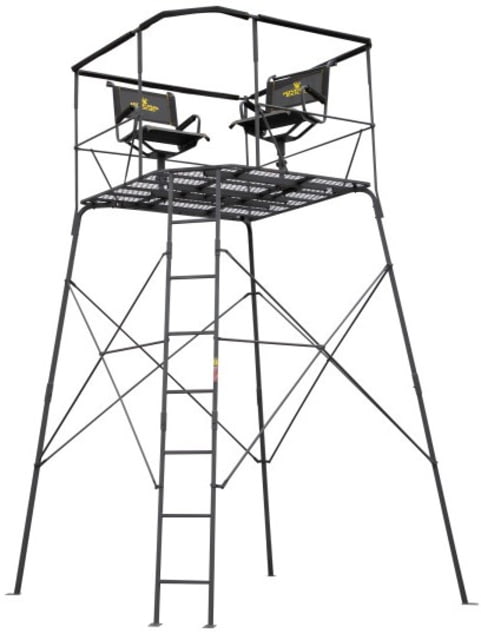 Rivers Edge Treestands 12' 2-Man Quad Pod Treestand Black 12ft - Rivers Edge Treestands