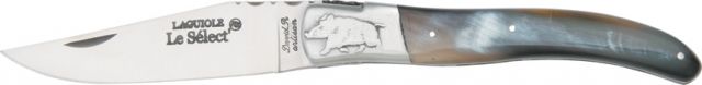 Robert David Laguiole 4 3/4in. Folder Knife stainless clip blade buffalo horn handle RD0001P - Robert David