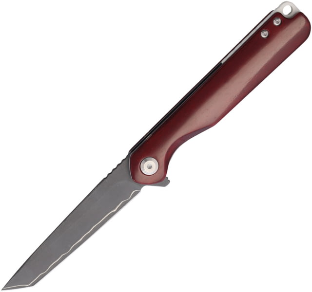 Robeson Cutlery Linerlock Damascus Red R - Robeson Cutlery