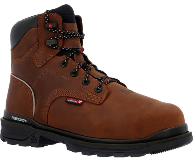 Rocky Boots Rams Horn Composite Toe Work Boot - Men's 6in Crazy Horse Brown 10 - Rocky