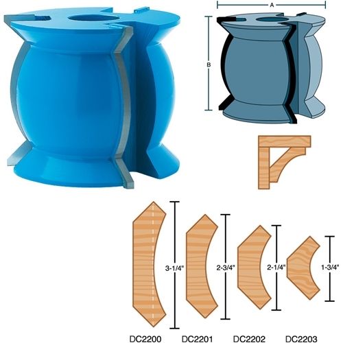 Roman Carbide 1-1/2in Cove Moulding 3-1/2in Dia. 1in Bore