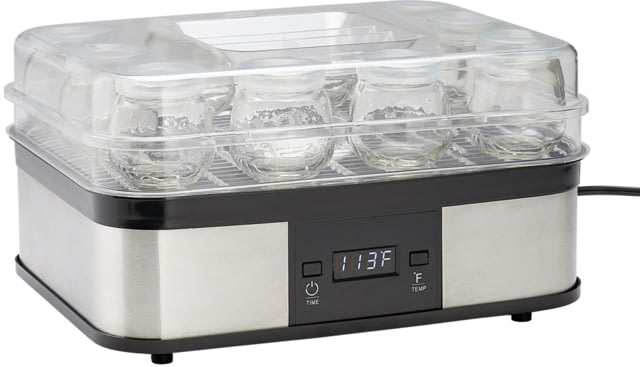 Roots & Harvest Yogurt Maker with 12 4 oz.Jars Black/Clear Small