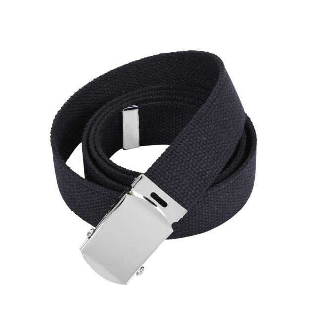 Rothco 64 Inch Military Color Web Belts Chrome Black me-Black