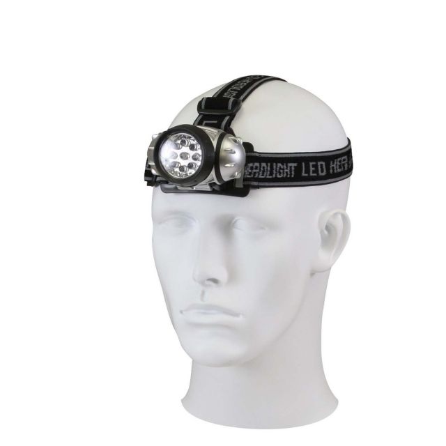 Rothco 9-Bulb LED Headlamp AAA White Black - Rothco
