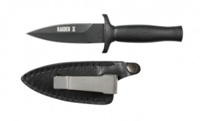 Rothco Black Raider II Boot Knife 3in Stainless Steel Dagger Blade 6.5in Overall Length Black - Rothco