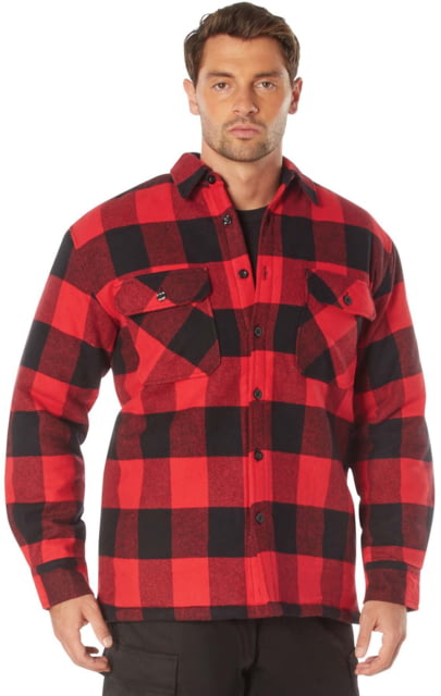 Rothco Buffalo Plaid Quilted Lined Jacket - Mens Red Small