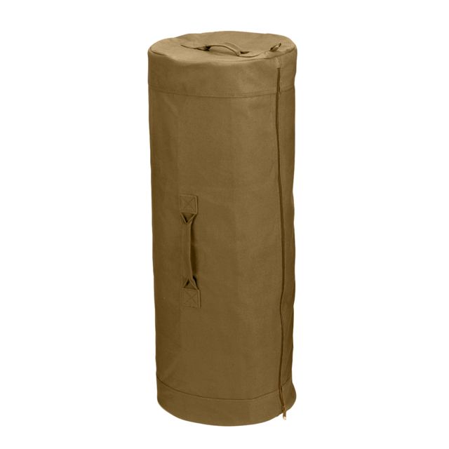 Rothco Canvas Duffle Bag With Side Zipper Coyote Brown CoyoteBrown-25x42 - Rothco