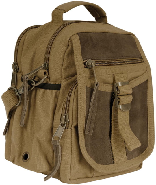 Rothco Canvas & Leather Travel Shoulder Bag Coyote Brown - Rothco