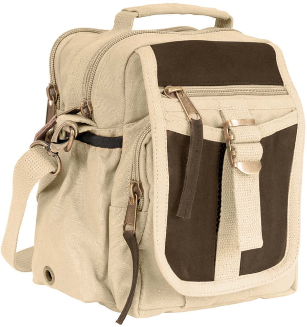Rothco Canvas & Leather Travel Shoulder Bag Khaki - Rothco