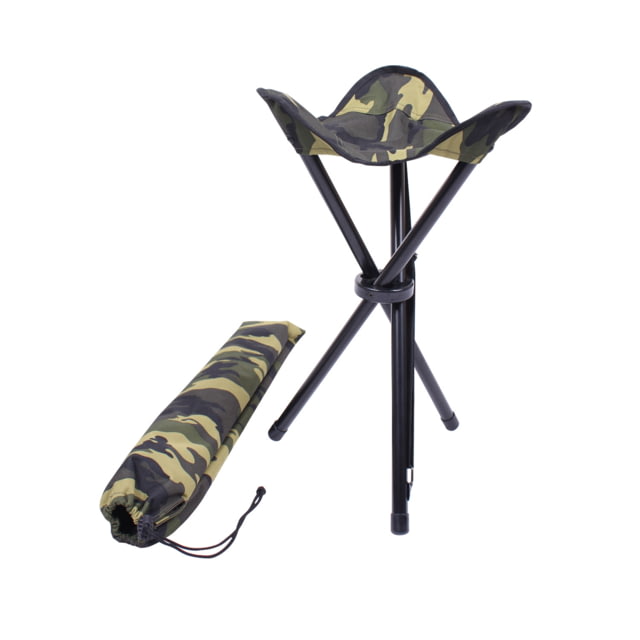 Rothco Collapsible Stool With Carry Strap Woodland Camo WoodlandCamo