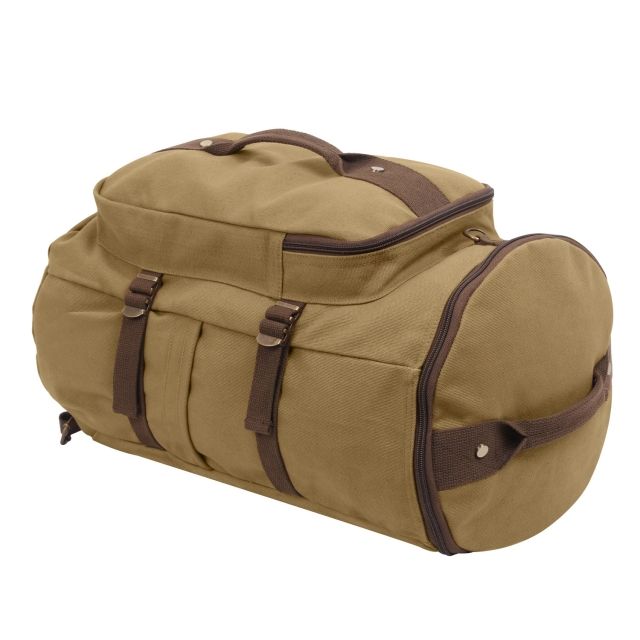 Rothco 19-Inch Convertible Canvas Duffle/Backpack Coyote & Brown - Rothco