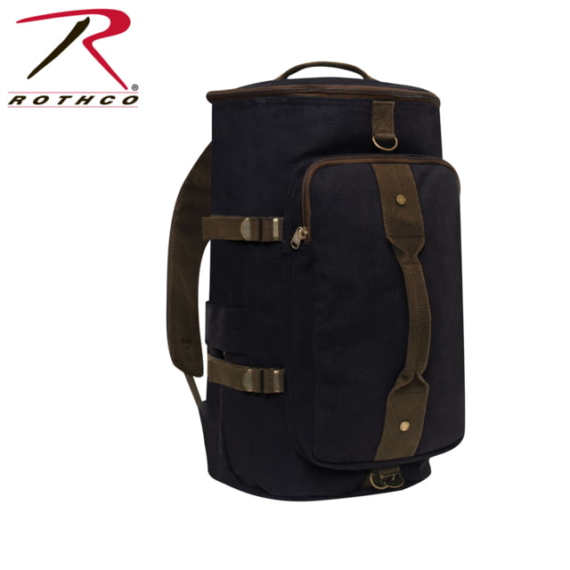 Rothco 19-Inch Convertible Canvas Duffle/Backpack Coyote & Brown Black/Brown - Rothco