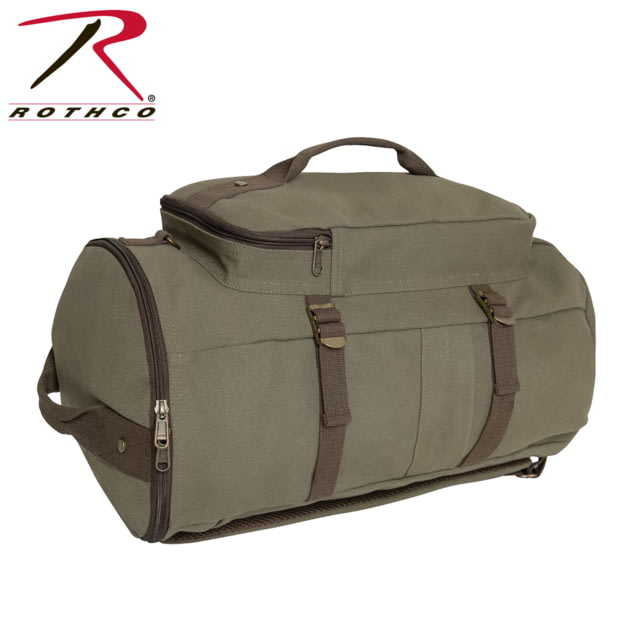 Rothco 19-Inch Convertible Canvas Duffle/Backpack Coyote & Brown Olive Drab / Brown - Rothco